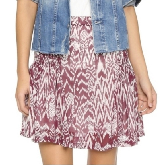 IRO Adele Ikat Print Shirred Mini Skirt 38 EU/ M US - Picture 3 of 13